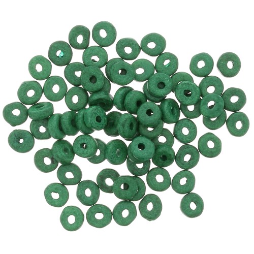 Cuentas arandalas Heishi de cerámica 5,3x2,5 mm - Abeto verde mate x30