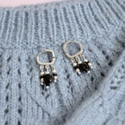 Rombos Dormeuses 3 anillos para decorar en latón 16 mm - Rodio x2