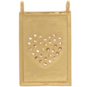 Colgante placa - motivo corazón - con óxido de zirconio 21x13 mm - Oro - Cristal x1