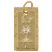 Colgante Estrella y Luna con Circón 22x13 mm - Oro - Cristal x1|raw }}