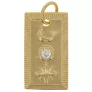 Colgante Estrella y Luna con Circón 22x13 mm - Oro - Cristal x1