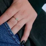 Anillo fino con bandeja para cabujón de 4 mm - Tamaño 49 - Gold filled x1