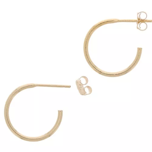 Aros de pendientes finas a decorar 15 mm - Gold Filled x2