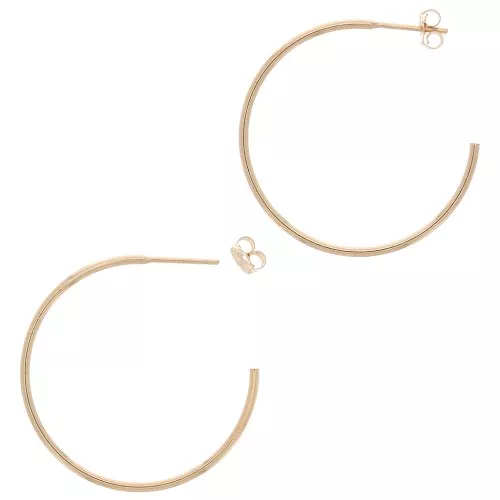 Aros de pendientes finas a decorar 30 mm - Gold Filled x2