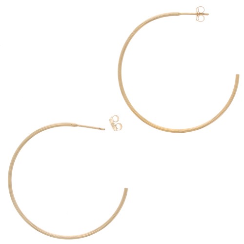 Aros de pendientes finas a decorar 38 mm - Gold Filled x2
