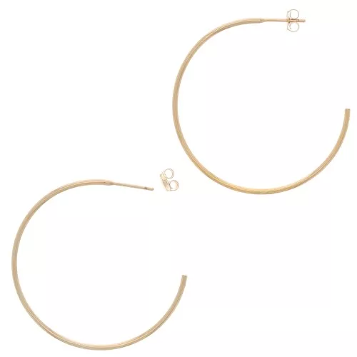Aros de pendientes finas a decorar 38 mm - Gold Filled x2