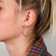 Aros de pendientes finas a decorar 38 mm - Gold Filled x2