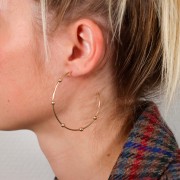 Aros de pendientes finas a decorar 55 mm - Gold Filled x2