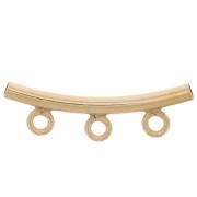 Tubo con 3 enganches dije 20x6 mm para cordón de 1,5 mm - Gold Filled x1