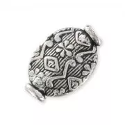 Aceituna 14x9 mm plateado envejecido x1