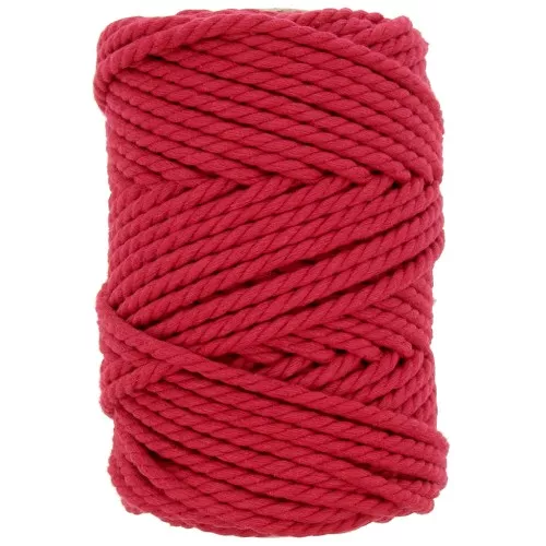 Bobina de cordón de algodón para macrame 5 mm Rouge x50m