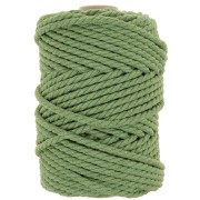 Bobina de cordón de algodón para macramé de 5 mm - Verde eucalipto x50m|raw }}