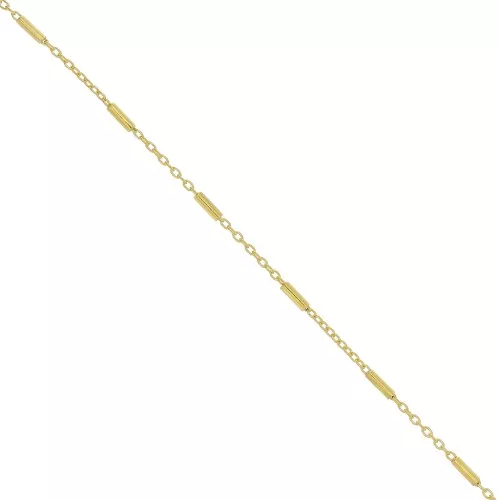Cadena Forçat con tubos 1.2 mm - Plata 925 Dorada x50cm