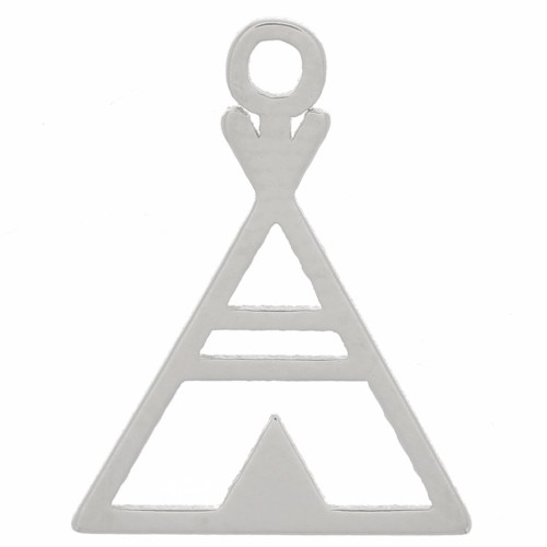 Colgante triángulo étnico - tipi - 13x10 mm en Plata 925 X1