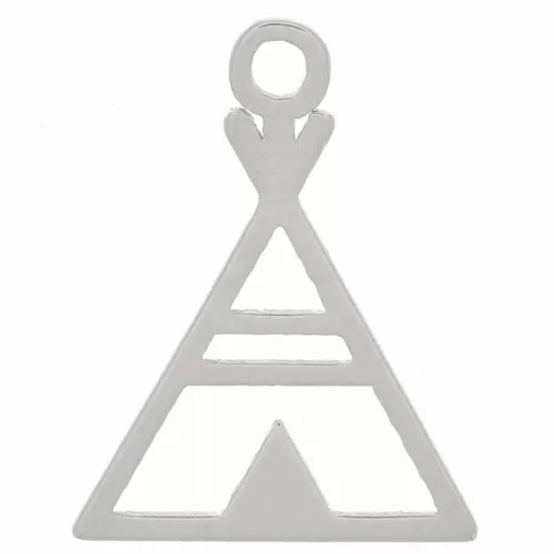 Colgante triángulo étnico - tipi - 13x10 mm en Plata 925 X1