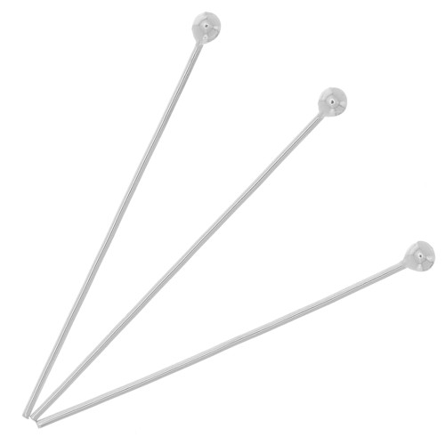 Clavos de cabeza esférica de plata 925 25x0,50 mm x10