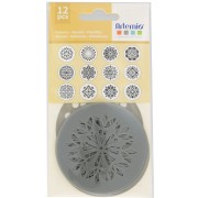 Plantilla de plástico - estampado Mandala 7 cm - Gris x12|raw }}