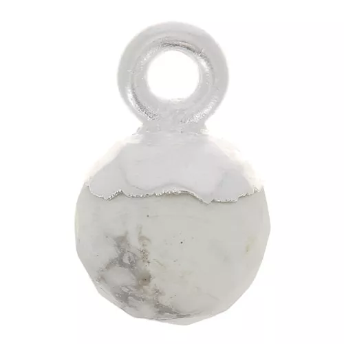 Bola facetada 6 mm - Piedra preciosa - Plata 925 - Howlita x1