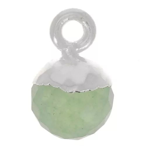 Bola facetada 6 mm - Piedra preciosa - Plata 925 - Aventurina x1