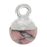 Bola facetada 6 mm - Piedra preciosa - Plata 925 - Rodonita x1|raw }}