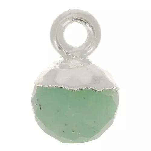 Bola facetada 6 mm - Piedra preciosa - Plata 925 - Amazonita x1
