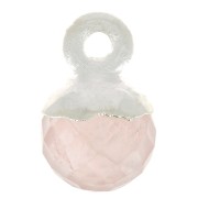 Charm de bola facetada de 6 mm - Piedra preciosa - Plata de ley 925 - Cuarzo rosa x1|raw }}