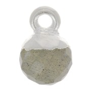 Charm bola facetada 6 mm - Piedra preciosa - Plata 925 - Labradorita x1