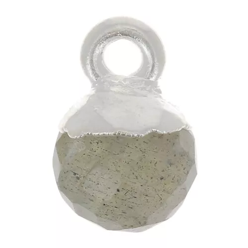 Charm bola facetada 6 mm - Piedra preciosa - Plata 925 - Labradorita x1