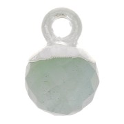 Charm de bola facetada de 6 mm - Piedra preciosa - Plata de ley 925 - Aguamarina x1|raw }}