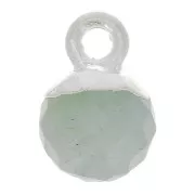 Charm de bola facetada de 6 mm - Piedra preciosa - Plata de ley 925 - Aguamarina x1