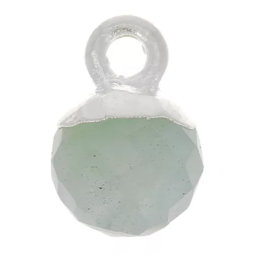 Charm de bola facetada de 6 mm - Piedra preciosa - Plata de ley 925 - Aguamarina x1