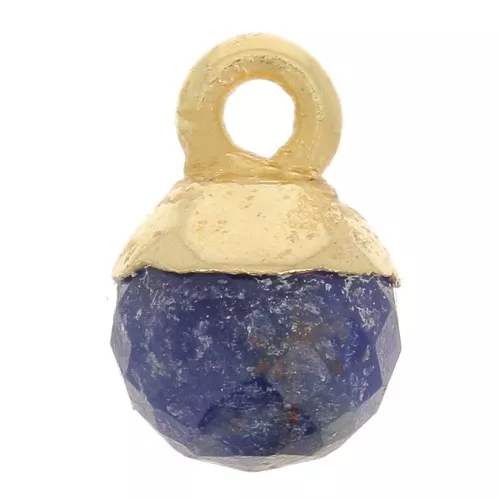 Charm de bola facetada de 6 mm - Plata de ley dorada 925 - Sodalita x1