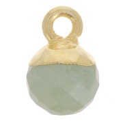 Charm de bola facetada de 6 mm - Plata de ley dorada 925 - Aguamarina x1