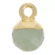 Charm de bola facetada de 6 mm - Plata de ley dorada 925 - Aguamarina x1