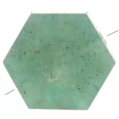 Cuenta plana en forma de hexágono 12x10 mm en piedra preciosa - Amazonita x1