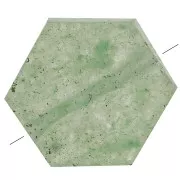 Cuenta plana en forma de hexágono 12x10 mm en piedra preciosa - Aventurina x1
