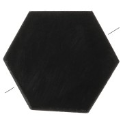 Cuenta plana en forma de hexágono 12x10 mm en piedra preciosa - Ónix negro x1