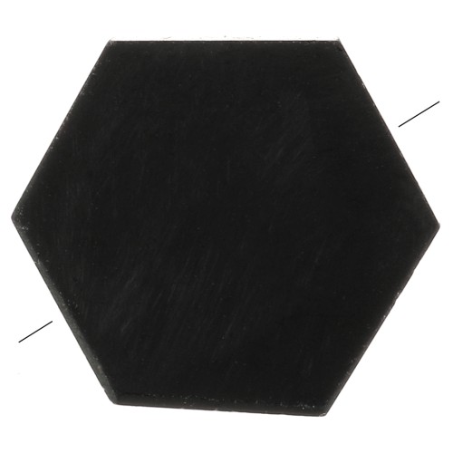 Cuenta plana en forma de hexágono 12x10 mm en piedra preciosa - Ónix negro x1