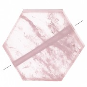 Cuenta Hexagonal Plana 12x10 mm - Cuarzo Rosa x1|raw }}