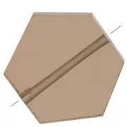 Cuenta plana en forma de hexágono 12x10 mm en piedra preciosa - Cuarzo ahumado x1