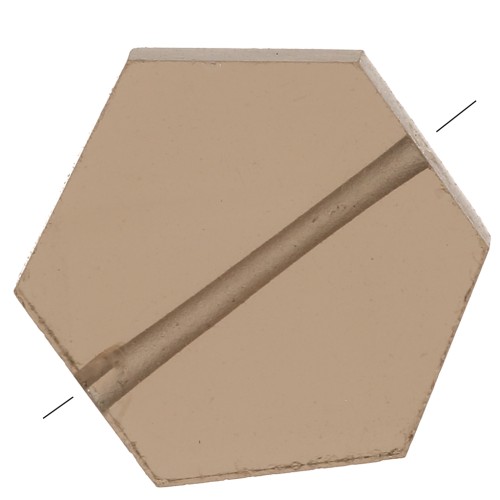 Cuenta plana en forma de hexágono 12x10 mm en piedra preciosa - Cuarzo ahumado x1