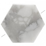 Cuenta plana hexagonal 12x10 mm en piedra preciosa - Howlita x1|raw }}