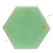 Cuenta plana en forma de hexágono 12x10 mm en piedra preciosa - Crisoprasa x1