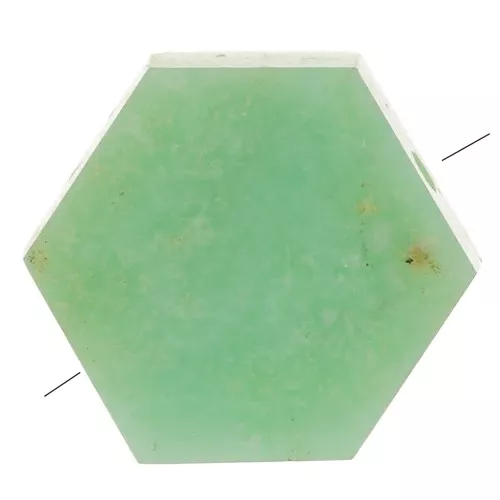 Cuenta plana en forma de hexágono 12x10 mm en piedra preciosa - Crisoprasa x1