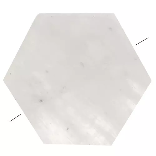 Cuenta plana en forma de hexágono 12x10 mm en piedra preciosa - Piedra de luna x1