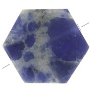 Cuenta plana en forma de hexágono 12x10 mm en piedra preciosa - Sodalita x1