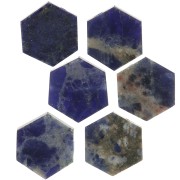 Cuenta plana en forma de hexágono 12x10 mm en piedra preciosa - Sodalita x1