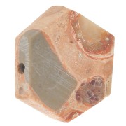Cuenta plana en forma de hexágono 12x10 mm en piedra preciosa - Jaspe poppy x1|raw }}