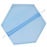 Cuenta plana en forma de hexágono 12x10 mm en piedra preciosa de color - Onix Azul x1