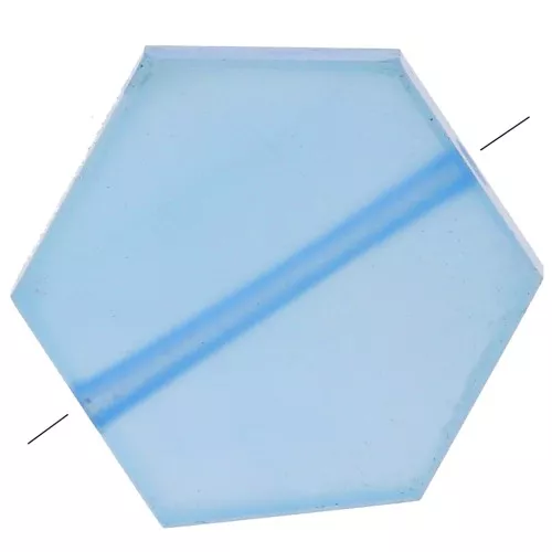 Cuenta plana en forma de hexágono 12x10 mm en piedra preciosa de color - Onix Azul x1